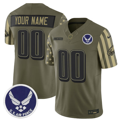 Philadelphia Eagles x U.S. Military Veteran Vapor Limited Custom Jersey - All Stitched