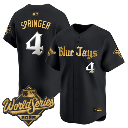 Men's Toronto Blue Jays 2025 World Series Vapor Premier Limited Jersey V2 - Gothic North Edition - All Stitched