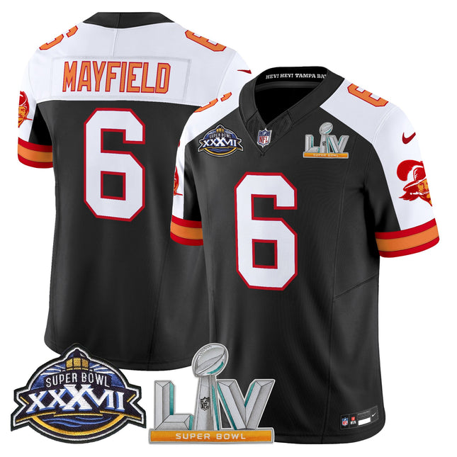 Men's Tampa Bay Buccaneers Super Bowl XXXVII & Super Bowl LV Patch Throwback Vapor Limited Jersey - All Stitched