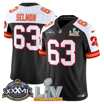Men's Tampa Bay Buccaneers Super Bowl XXXVII & Super Bowl LV Patch Throwback Vapor Limited Jersey - All Stitched