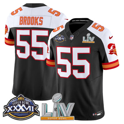 Men's Tampa Bay Buccaneers Super Bowl XXXVII & Super Bowl LV Patch Throwback Vapor Limited Jersey - All Stitched