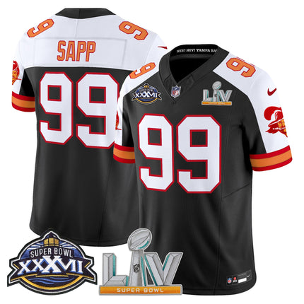 Men's Tampa Bay Buccaneers Super Bowl XXXVII & Super Bowl LV Patch Throwback Vapor Limited Jersey - All Stitched