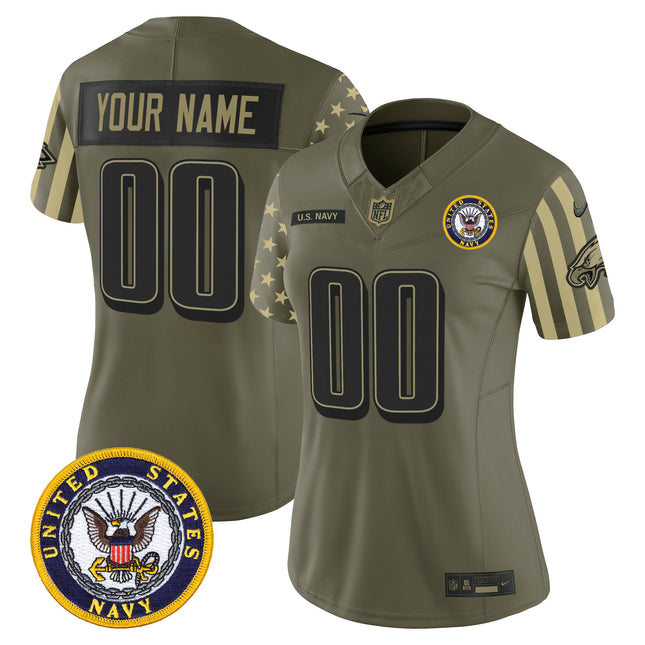Philadelphia Eagles x U.S. Military Veteran Vapor Limited Custom Jersey - All Stitched