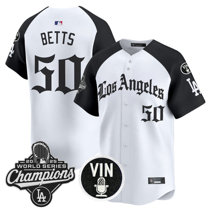 Men's Dodgers 2025 World Series Champions Vapor Premier Limited Jersey - LA Gothic Edition - All Stitched