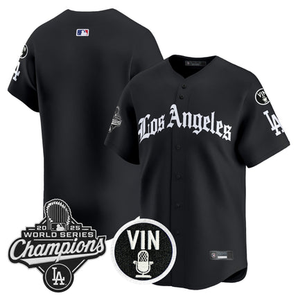 Men's Dodgers 2025 World Series Champions Vapor Premier Limited Jersey - LA Gothic Edition - All Stitched