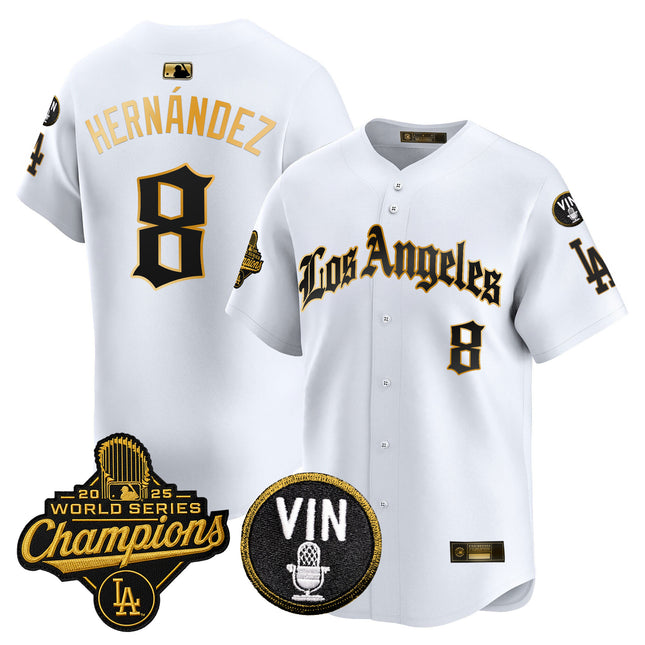 Men's Dodgers 2025 World Series Champions Vapor Premier Limited Jersey - LA Gothic Edition - All Stitched
