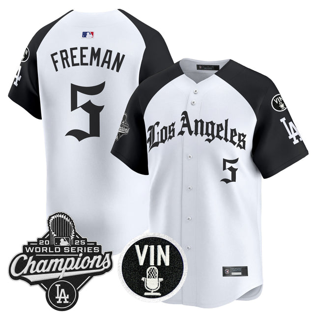 Men's Dodgers 2025 World Series Champions Vapor Premier Limited Jersey - LA Gothic Edition - All Stitched