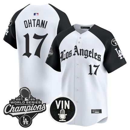 Men's Dodgers 2025 World Series Champions Vapor Premier Limited Jersey - LA Gothic Edition - All Stitched