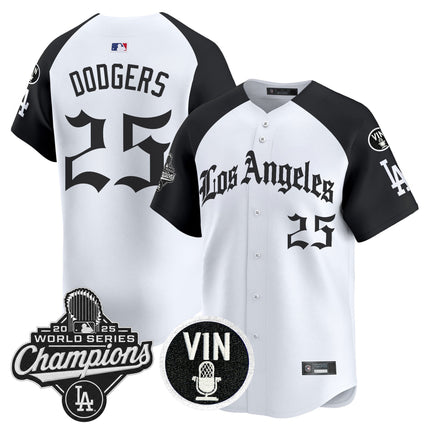 Men's Dodgers 2025 World Series Champions Vapor Premier Limited Jersey - LA Gothic Edition - All Stitched