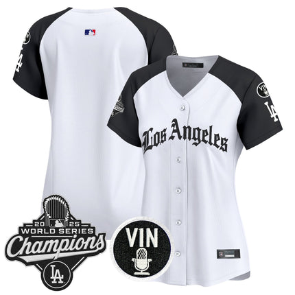 Women's Dodgers 2025 World Series Champions Vapor Premier Limited Jersey - LA Gothic Edition - All Stitched