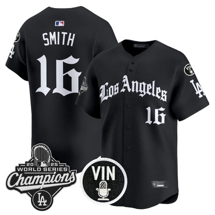 Men's Dodgers 2025 World Series Champions Vapor Premier Limited Jersey - LA Gothic Edition - All Stitched