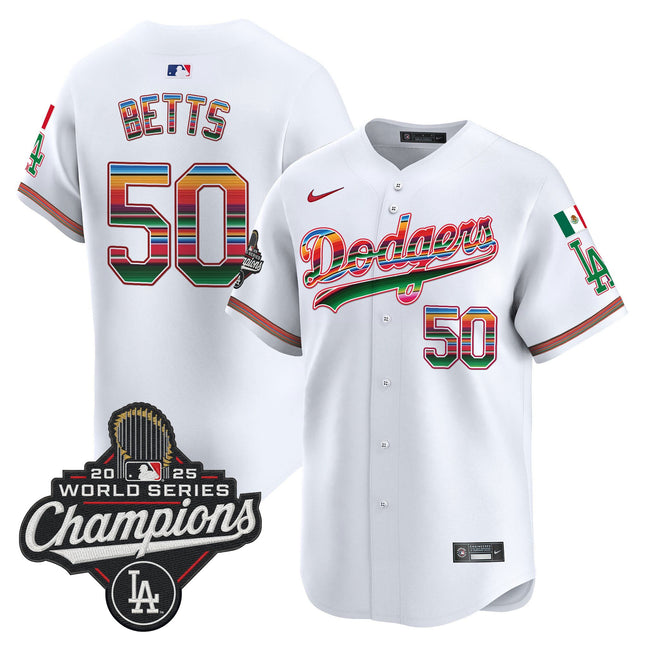 Men's Dodgers Mexico 2025 World Series Champions Vapor Premier Limited Jersey - All Stitched