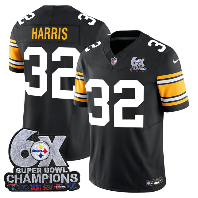 Men's Pittsburgh Steelers 6-Time Champions Patch Vapor Limited Jersey - All Stitched