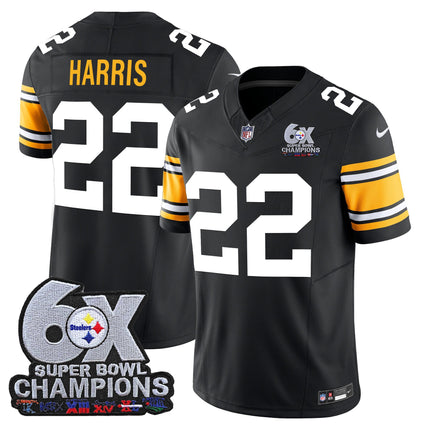 Men's Pittsburgh Steelers 6-Time Champions Patch Vapor Limited Jersey - All Stitched