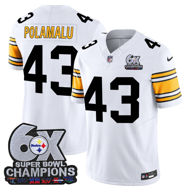 Men's Pittsburgh Steelers 6-Time Champions Patch Vapor Limited Jersey - All Stitched