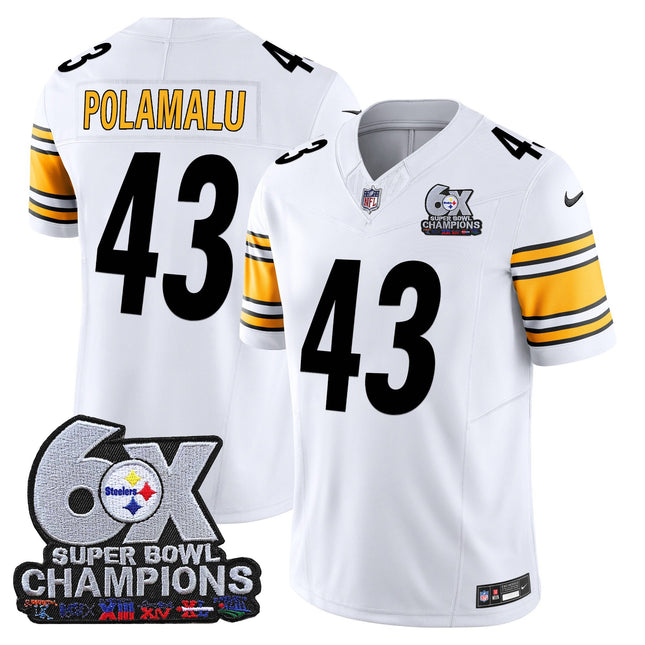 Men's Pittsburgh Steelers 6-Time Champions Patch Vapor Limited Jersey - All Stitched