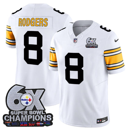 Men's Pittsburgh Steelers 6-Time Champions Patch Vapor Limited Jersey - All Stitched
