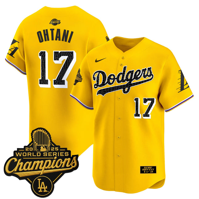 Men's Dodgers 2025 World Series Champions Mamba Vapor Premier Limited Jersey - All Stitched