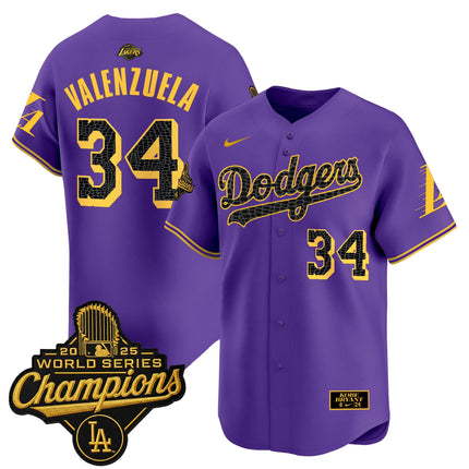 Men's Dodgers 2025 World Series Champions Mamba Vapor Premier Limited Jersey - All Stitched