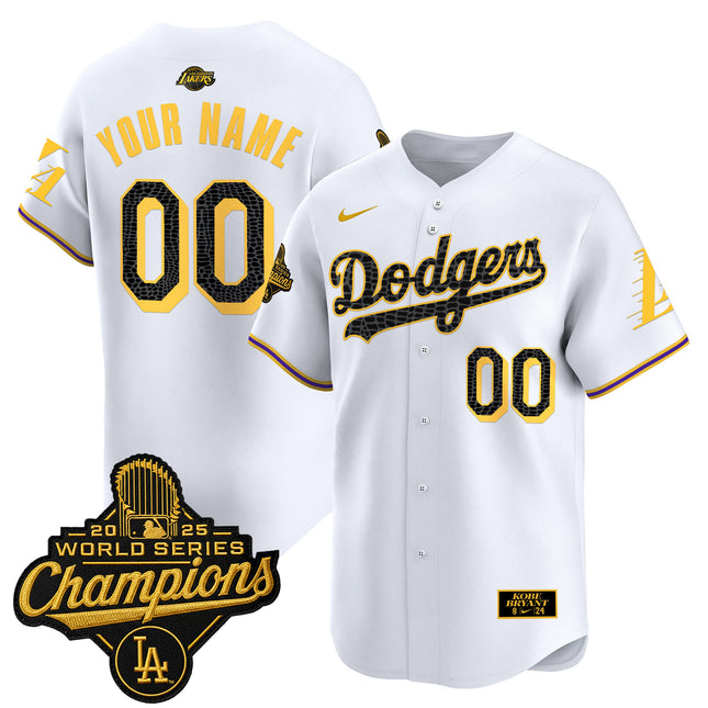 Dodgers 2025 World Series Champions Mamba Vapor Premier Limited Custom Jersey - All Stitched