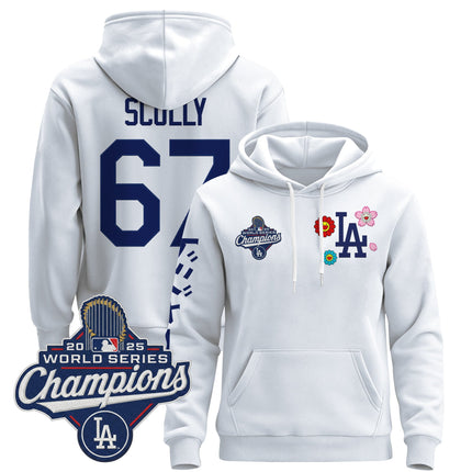 Men's Los Angeles Dodgers x Takashi Murakami Pullover Hoodie - 2025 World Series Champions Patch - Stitched
