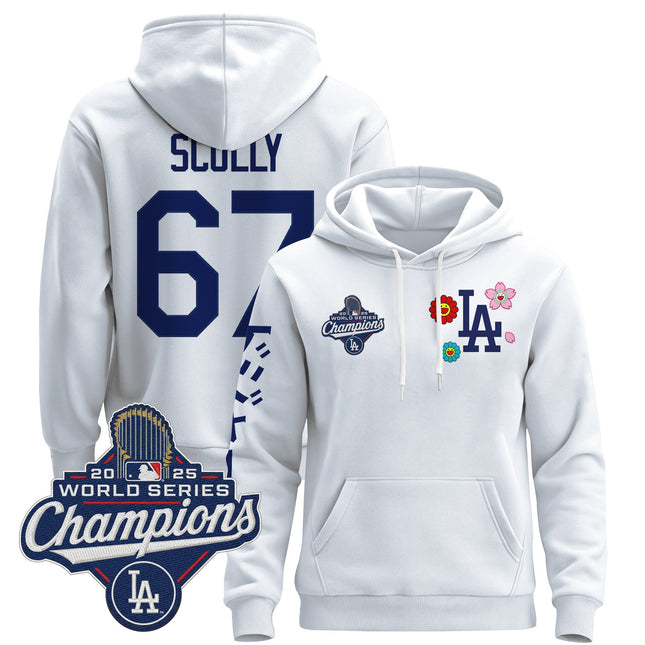 Men's Los Angeles Dodgers x Takashi Murakami Pullover Hoodie - 2025 World Series Champions Patch - Stitched