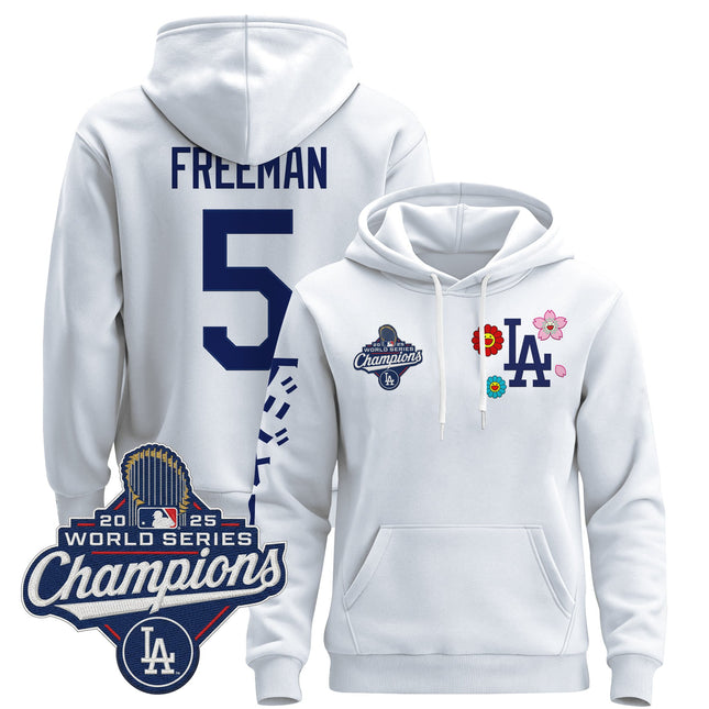 Men's Los Angeles Dodgers x Takashi Murakami Pullover Hoodie - 2025 World Series Champions Patch - Stitched