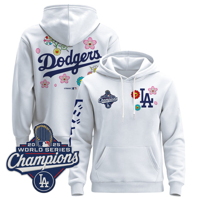 Men's Los Angeles Dodgers x Takashi Murakami Pullover Hoodie - 2025 World Series Champions Patch - Stitched
