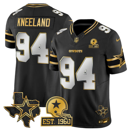 Men's Dallas Cowboys Est. 1960 & Texas Patch Gold Vapor Limited Jersey - All Stitched