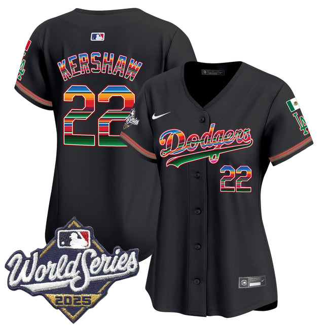 Women's Dodgers Mexico 2025 World Series Vapor Premier Limited Jersey - All Stitched