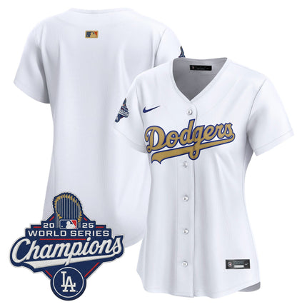 Dodgers 2025 World Series Champions Gold Vapor Premier Limited Jersey - All Stitched