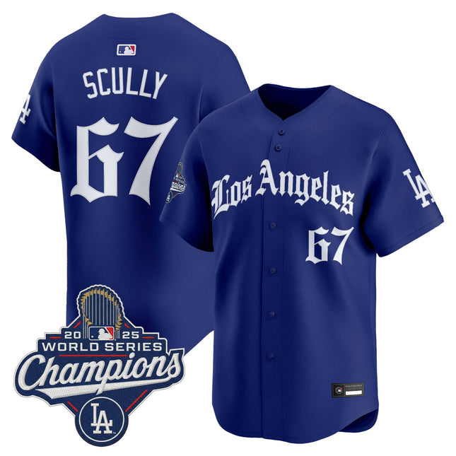 Men's Dodgers 2025 World Series Champions Vapor Premier Limited Jersey V2 - LA Gothic Edition - All Stitched