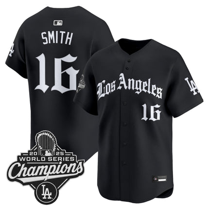 Men's Dodgers 2025 World Series Champions Vapor Premier Limited Jersey V2 - LA Gothic Edition - All Stitched