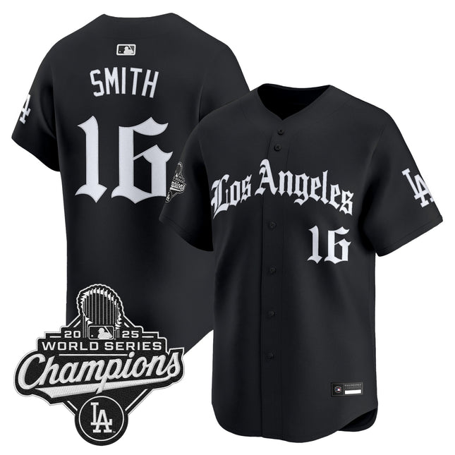 Men's Dodgers 2025 World Series Champions Vapor Premier Limited Jersey V2 - LA Gothic Edition - All Stitched