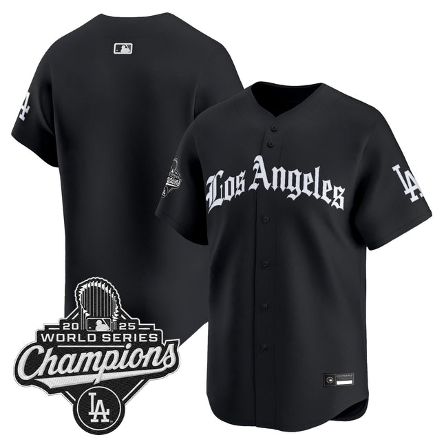 Men's Dodgers 2025 World Series Champions Vapor Premier Limited Jersey V2 - LA Gothic Edition - All Stitched