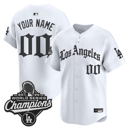 Dodgers 2025 World Series Champions Vapor Premier Limited Custom Jersey V2 - LA Gothic Edition - All Stitched