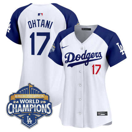 Women's Dodgers 2025 Back-To-Back Champions Vapor Premier Limited Jersey - All Stitched