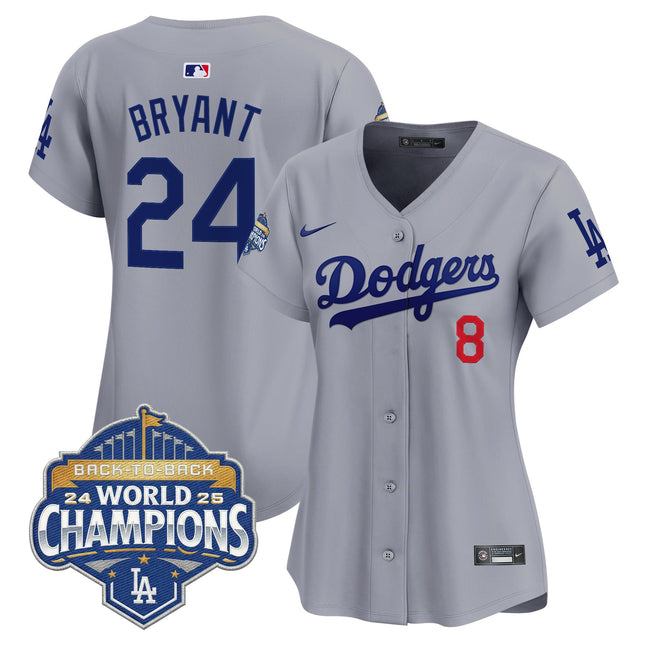 Women's Dodgers 2025 Back-To-Back Champions Vapor Premier Limited Jersey - All Stitched
