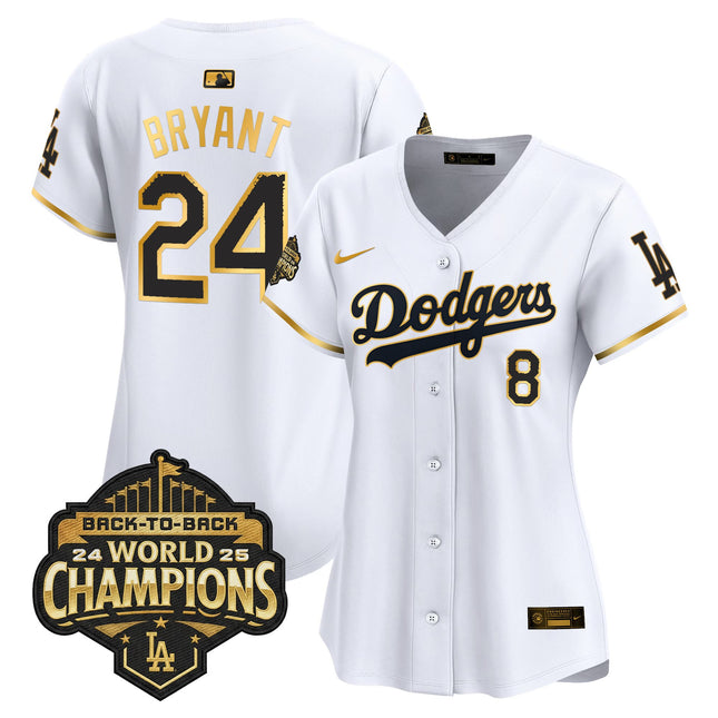 Women's Dodgers 2025 Back-To-Back Champions Vapor Premier Limited Jersey - All Stitched