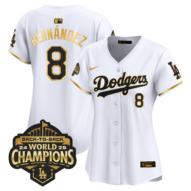 Women's Dodgers 2025 Back-To-Back Champions Vapor Premier Limited Jersey - All Stitched