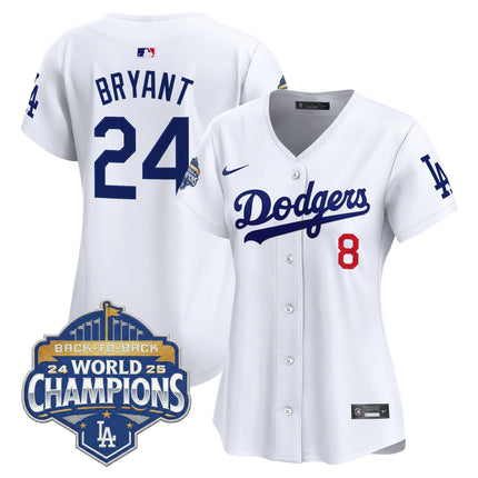 Women's Dodgers 2025 Back-To-Back Champions Vapor Premier Limited Jersey - All Stitched