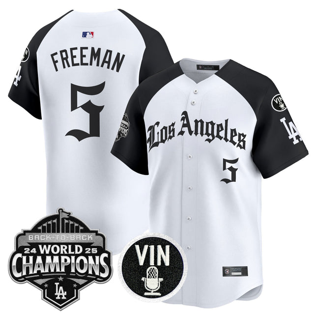 Men's Dodgers 2025 Back-To-Back Champions Vapor Premier Limited Jersey - LA Gothic Edition - All Stitched