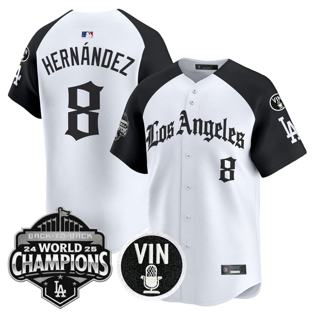 Men's Dodgers 2025 Back-To-Back Champions Vapor Premier Limited Jersey - LA Gothic Edition - All Stitched