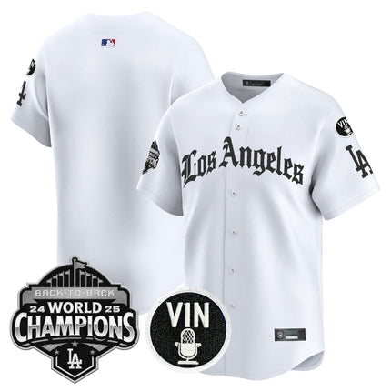 Men's Dodgers 2025 Back-To-Back Champions Vapor Premier Limited Jersey - LA Gothic Edition - All Stitched