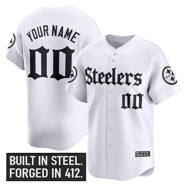Pittsburgh Steelers 'Gothic Steel City Edition' Vapor Baseball Custom Jersey - All Stitched