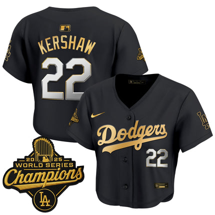 Women's Dodgers 2025 World Series Champions Crop Top Baseball Jersey - All Stitched