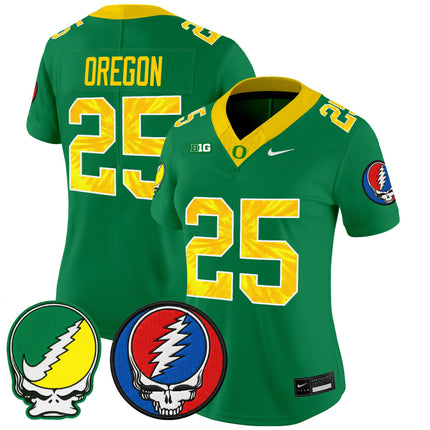 Women's Oregon Ducks 2025 'Grateful Ducks x Grateful Dead' Vapor Limited Jersey - All Stitched