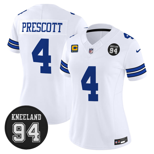 Women's Dallas Cowboys #94 Marshawn Kneeland Memorial Patch Vapor Limited Jersey - All Stitched