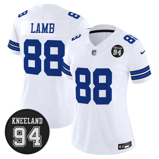 Women's Dallas Cowboys #94 Marshawn Kneeland Memorial Patch Vapor Limited Jersey - All Stitched