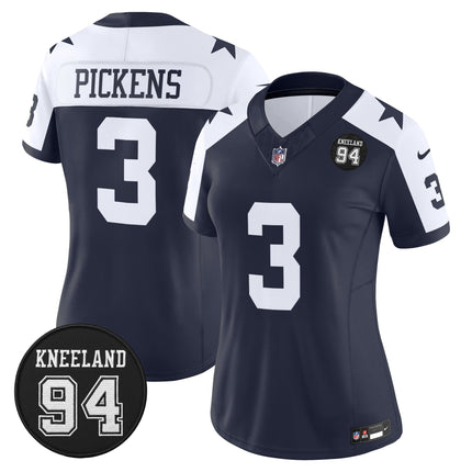 Women's Dallas Cowboys #94 Marshawn Kneeland Memorial Patch Vapor Limited Jersey - All Stitched
